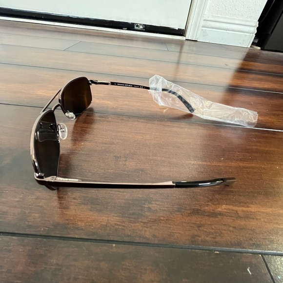 New Banana Republic Benisio Sunglasses Men 60mm Black Polarized Metal Aviator - Picture 9 of 12